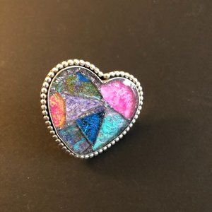M & S Cathedral Mosaic Heart Ring